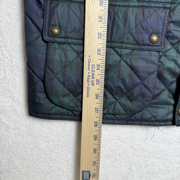 Polo Ralph Lauren Mens Quilted Vest Size XL Green Plaid Corduroy Collar Puffer - Picture 9 of 9